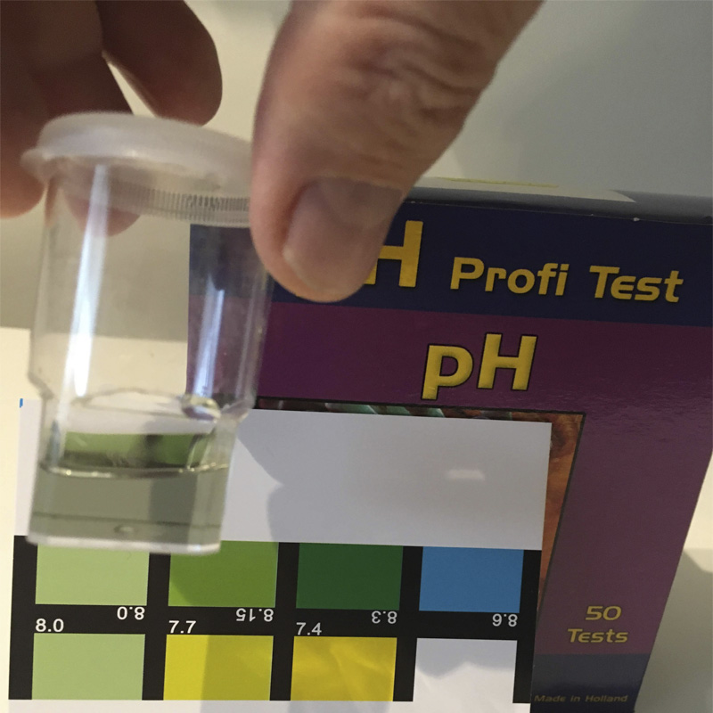 Plantilla de colores test de pH salifert